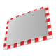 Moravia Verkehrsspiegel aus Edelstahl 600 x 800 mm Rahmen rot/weiß + 76er Schelle