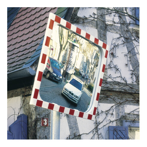 Moravia Verkehrsspiegel aus Sekuritglas 400 x 600 mm mit Heizung + 76er Schelle