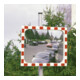 Moravia Verkehrsspiegel aus Sekuritglas Rahmen rot/weiß + 76er Schelle-2