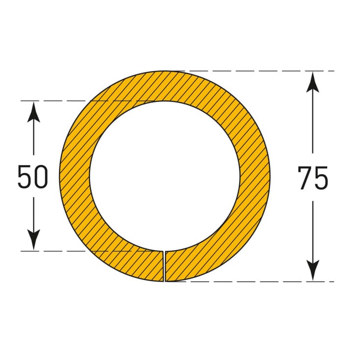 MORAVIA Vollrohrschutz Kreis 50/75 PU gelb/schwarz 1000mm