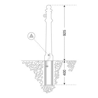 MORAVIA Wappen-Poller H 925 mm Stahlkern DB 703 anthrazit matt