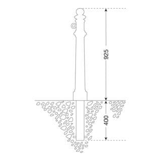 MORAVIA Wappen-Poller H 925 mm Stahlkern DB 703 anthrazit matt