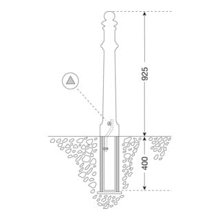 MORAVIA Wappen-Poller H 925 mm Stahlkern DB 703 anthrazit matt
