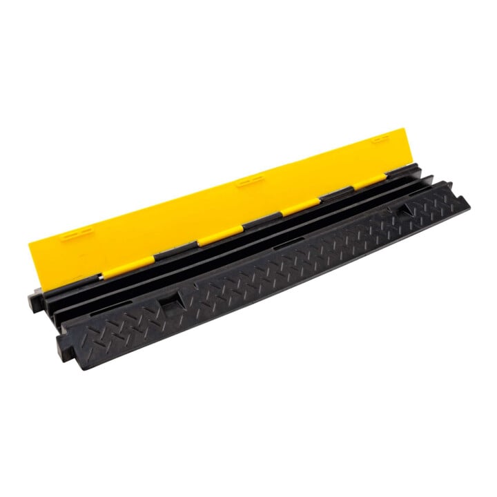 MORION Kabelbrücke 2-Kanal 245 x 1000 x 45 mm Hartgummi schwarz gelber Deckel