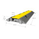 MORION Kabelbrücke 2-Kanal 245 x 1000 x 45 mm Hartgummi schwarz gelber Deckel