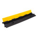 MORION Passerelle de câble 2 canaux 245 × 1000 × 45 mm caoutchouc dur noir couvercle jaune