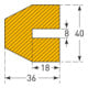 MORION Prallschutz Trapez Profilschutz 40 x 36 x 8mm gelb-schwarz 1000mm