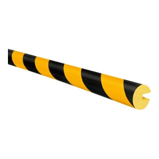 MORION Protection anti-chocs circulaire, profil 40 x 40 x 8 mm jaune/noir, 1000 mm