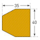 MORION Protection anti-chocs protection de surface forme trapézoïdale 40/35 mm jaune/noir autocollante 1000 mm
