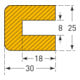 MORION Protection anti-chocs rectangulaire 25 x 30 x 8 mm jaune/noir 1000 mm à emboîter