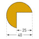 MORION Protection d’angle circulaire 40 x 40 mm jaune/noir autocollante 1000 mm