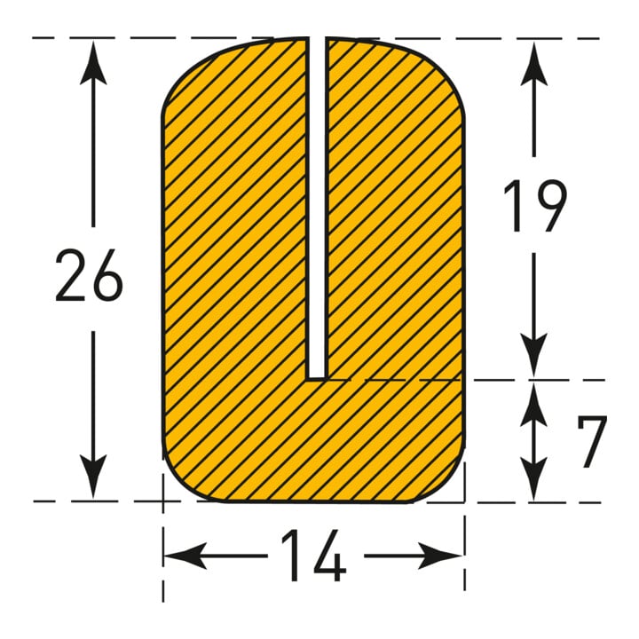MORION Protection d’angle en forme d’équerre 26 x 14 mm jaune/noir 5000 mm autocollante