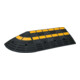 MORION Rampe de bordure en caoutchouc élément de finition 360 × 360 × 150 mm noir jaune réfléchissant jusqu’à 40 t