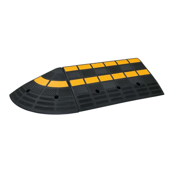 MORION Rampe de bordure en caoutchouc élément de finition 360 × 360 × 150 mm noir jaune réfléchissant jusqu’à 40 t