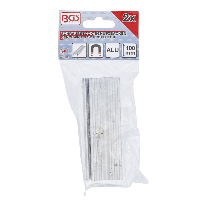 Mors de protection pour étau aluminium largeur 100 mm 2 pièces BGS