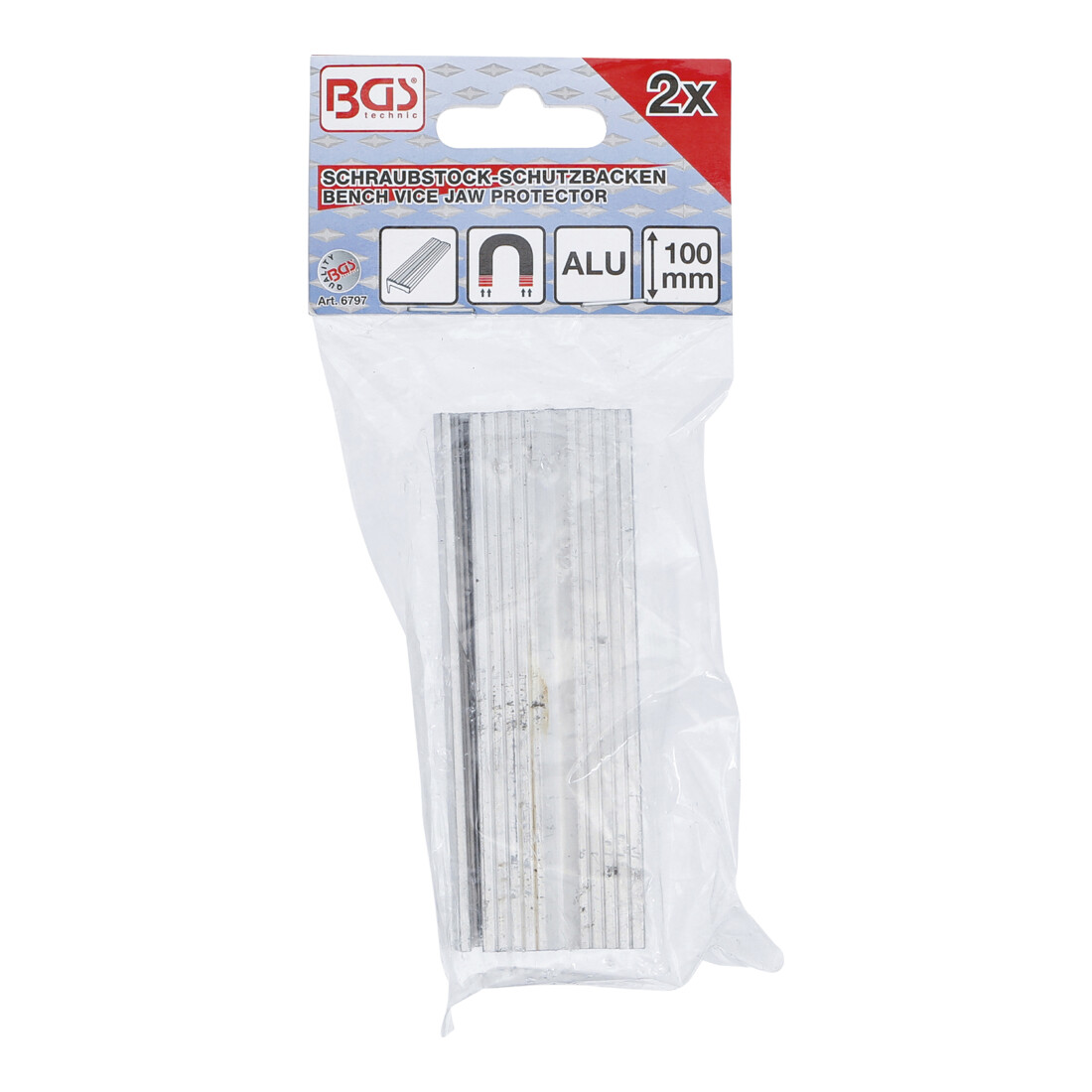 Mors de protection pour étau aluminium largeur 100 mm 2 pièces BGS