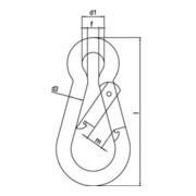 Mousqueton DIN 5299, forme C L. 80 mm épaisseur du fil 8 mm cap.charge 230 kg ga-4