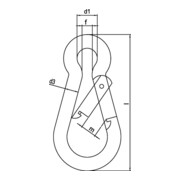 Mousqueton DIN 5299, forme C L. 90 mm épaisseur du fil 9 mm cap.charge 250 kg ga-4