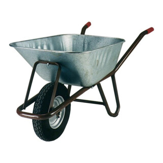 müba Brouette béton avec roulement en nylon, roue pneumatique 400x100 mm, 90 l
