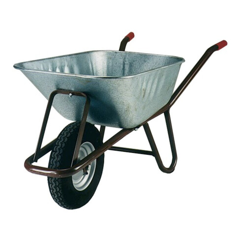 müba Brouette béton avec roulement en nylon, roue pneumatique 400x100 mm, 90 l