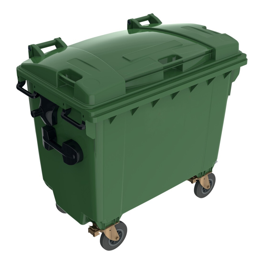 Müllcontainer 660 l Kst. Flachdeckel grün