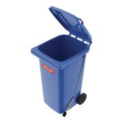 Müllgroßbehälter 120l HDPE blau fahrbar,m.Fußpedal SULO