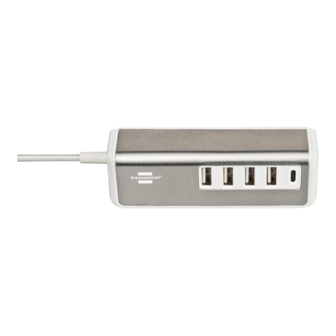 Multi chargeur Brennenstuhl estilo USB avec 1,5m de câble textile 4x chargeur USB type A + 1x type C