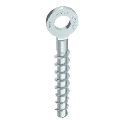 MULTI-MONTI-plus R 6,0 x 40, ancre à oeillet, embout de vissage, A2K, 200 pcs. (MMS-plus-R-6,0x40)