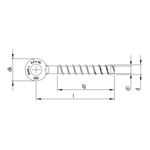 MULTI-MONTI-plus R 6,0 x 40, ancre à oeillet, embout de vissage, A2K, 200 pcs. (MMS-plus-R-6,0x40)