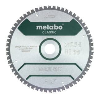 Lame de scie circulaire Metabo "multi cut", qualité classique, pour scies circulaires semi-stationnaires, sous blister