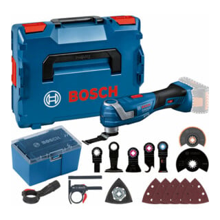 Multicutter sans fil GOP 18V-34 Bosch, lames de scie plongeantes Starlock+divers accessoires, L-BOXX