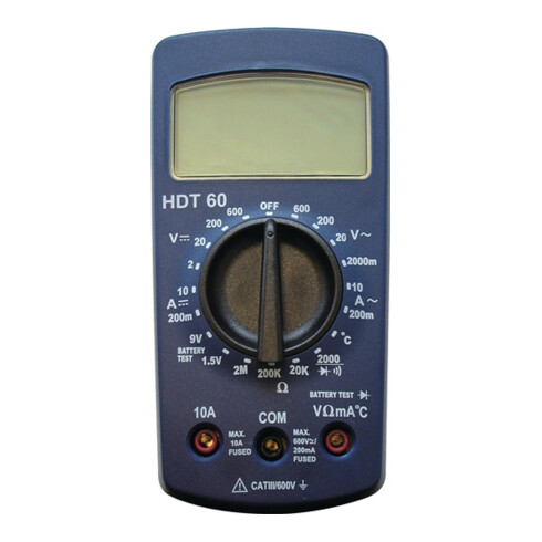 Multimètre HDT 60 Affichage numérique 2-600 V AC/DC 200 mA - 10 A AC/DC HDT