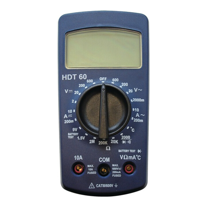 Multimètre HDT 60 Affichage numérique 2-600 V AC/DC 200 mA - 10 A AC/DC HDT
