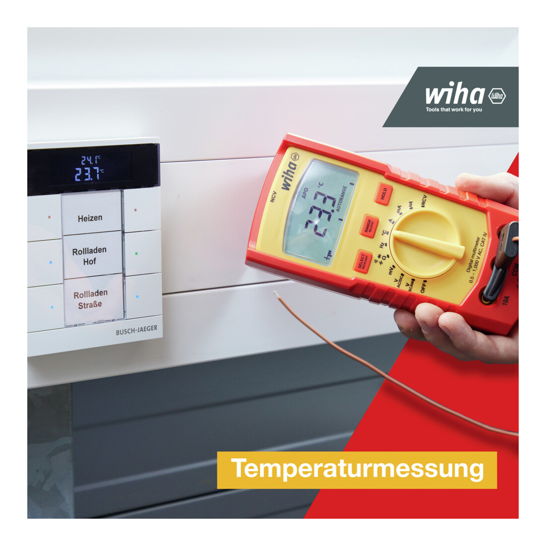 Multimètre numérique Wiha jusqu'à 1 000 V CA, CAT IV 2 piles AAA incluses