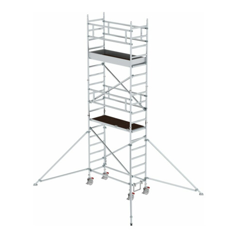 MUNK Aluminium-Rollgerüst mit Fahrbalken, Plattformen im 2m Abstand