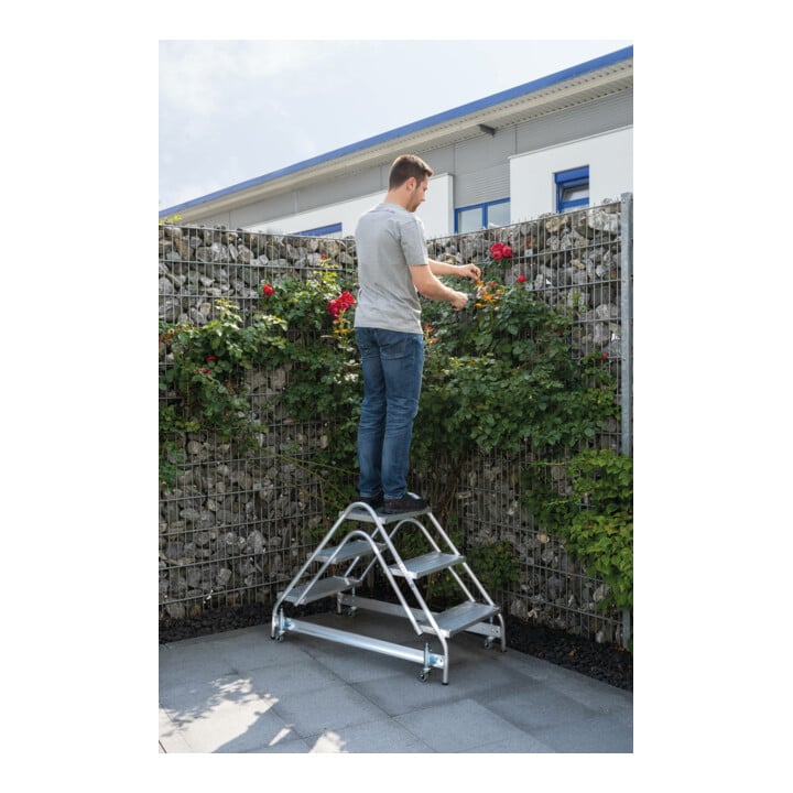 MUNK Aluminium-Arbeitspodest beidseitig begehbar Aluminium 2 x 2 Stufen
