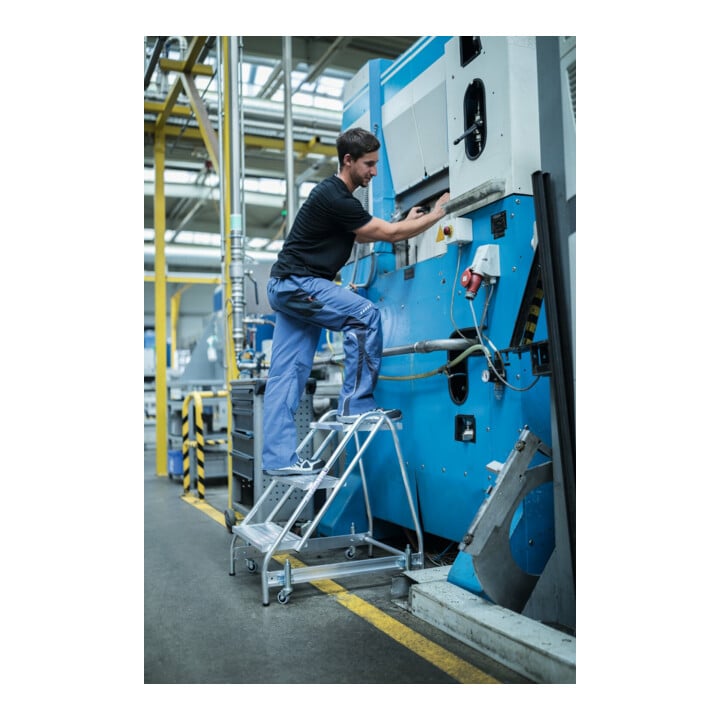 MUNK Aluminium-Arbeitspodest einseitig begehbar Aluminium 2 Stufen