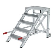 MUNK Aluminium-Arbeitspodest fahrbar Aluminium Stufenbreite 600 mm 5 Stufen