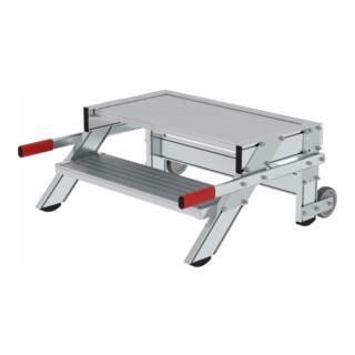 MUNK Aluminium-Arbeitspodest fahrbar: Aluminium geriffelt