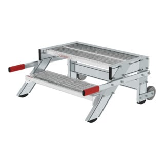 MUNK Aluminium-Arbeitspodest fahrbar: Stahl-Gitterrost