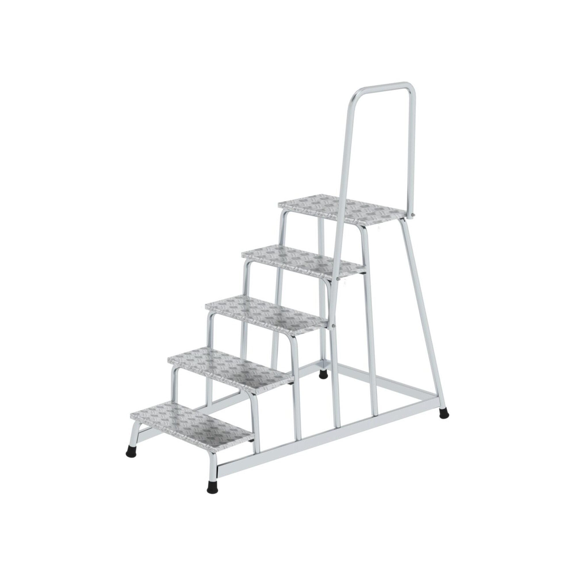 MUNK Aluminium-Arbeitspodest starr Handlauf, 5 Stufen, 50045