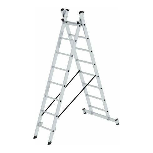 MUNK Aluminium-Mehrzweckleiter zweiteilig mit nivello ® -Traverse
