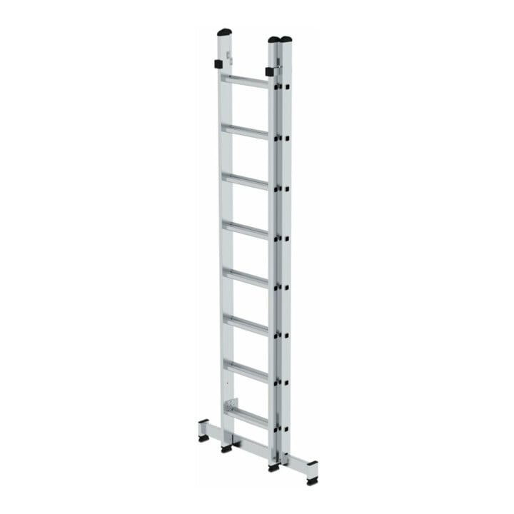 MUNK Aluminium-Mehrzweckleiter 2-teilig nivello®-Traverse 2 x 8 Sprossen