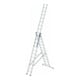 MUNK Aluminium-Mehrzweckleiter 3-teilig nivello®-Traverse 3 x 11 Sprossen