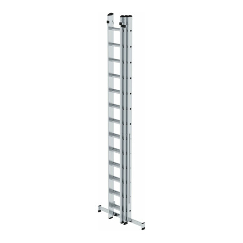 MUNK Aluminium-Mehrzweckleiter 3-teilig nivello®-Traverse 3 x 13 Sprossen