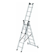 MUNK Aluminium-Mehrzweckleiter dreiteilig mit nivello ® -Traverse