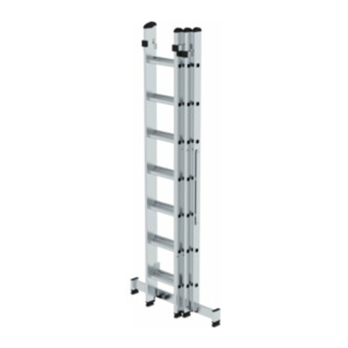 MUNK Aluminium-Mehrzweckleiter dreiteilig mit nivello ® -Traverse