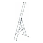 MUNK Aluminium-Mehrzweckleiter 3-teilig nivello®-Traverse 3 x 9 Sprossen