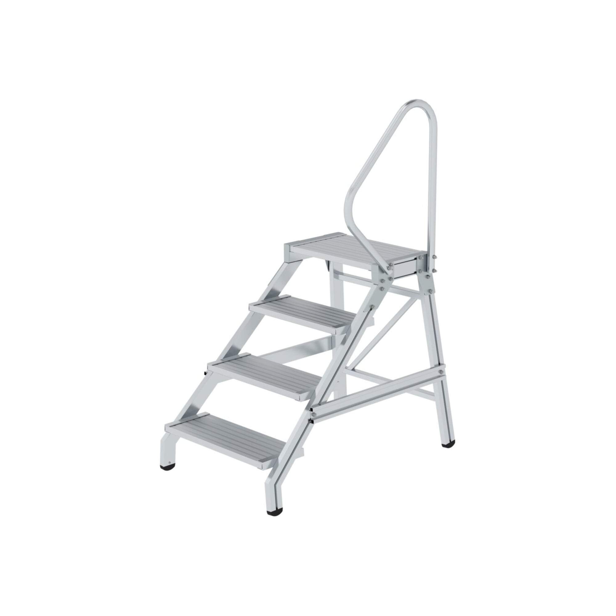 MUNK Aluminium-Montagetritt starr Handlauf 4 Stufen