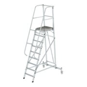 MUNK Aluminium-Plattformleiter einseitig begehbar, fahrbar